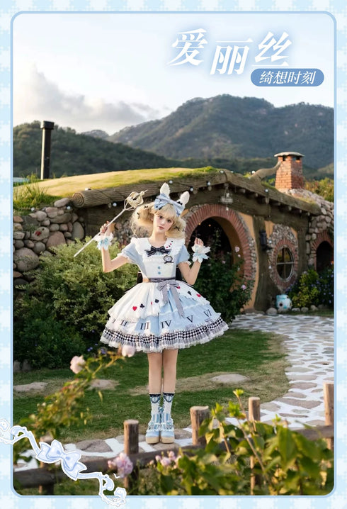 クラシカルロリィタ ワンピース 白 アリス うさぎ OP - Candy Rabbit